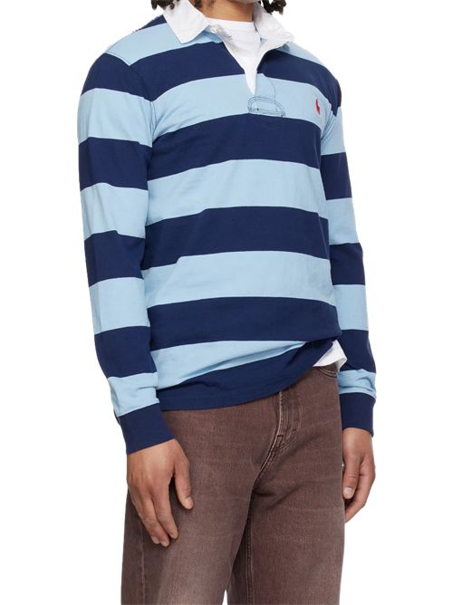 Polo Ralph LaurenPolo maniche lunghe stile rugby The Iconic Polo Ralph Lauren | 710-717116-503JERSEY POWDER BLU/NAVY